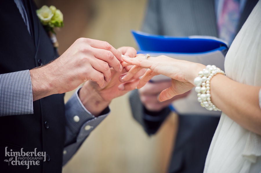 Exchanging rings, Dunedin wedding