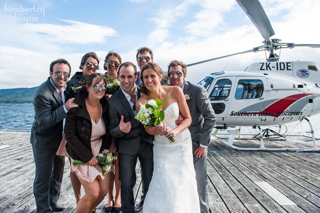 Te Anau Wedding Photography, Helicpoters, Bridal Party