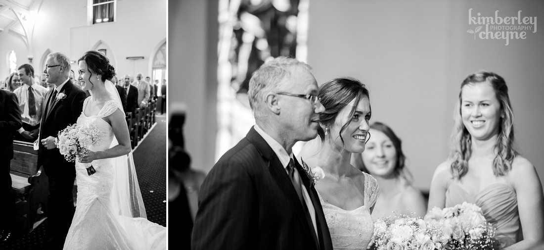 East Taieri Church, Dunedin, Wedding Photography, Bride, Walking Down the Aisle
