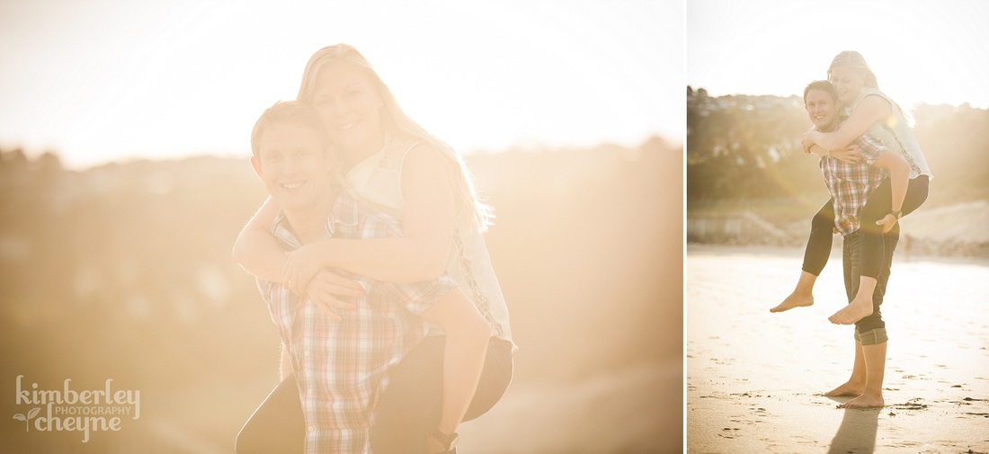 Engagement Photography, St Clair Beach, Dunedin, Sun Glow, Couple, Portrait Photography