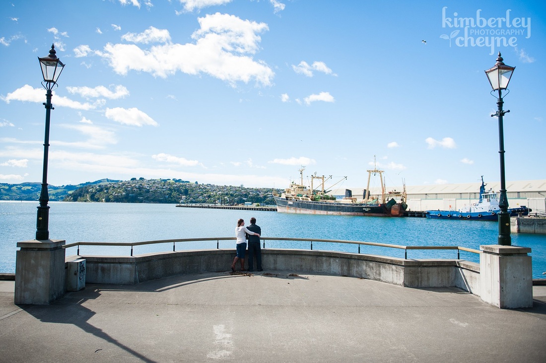 Dunedin Engagement Shoot, Relaxed Engagement Photos, Kimberley Cheyne Photography, Dunedin Wharf